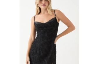 MissPap Textured a Line Mini Dress