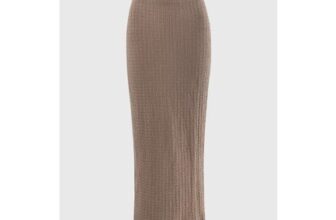Mocha Textured Midaxi Skirt