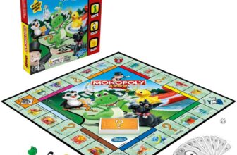 Monopoly Junior Game, Monopoly Board Game for Kids, Family Game for 2-4 Players, Multicolor