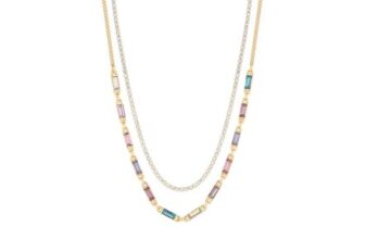 Mood Baguette and Crystal Charm Choker Necklace – Pack of 3