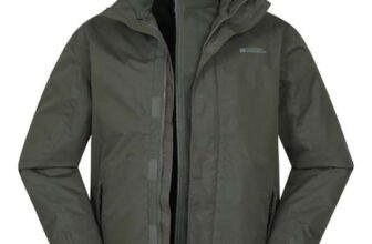 Mountain Warehouse Fell Mens 3 in 1 Water Resistant Jacket Size M, L, XL, XXL, 3XL- Dark Khaki – Sold/Shipped by Mountain Warehouse