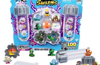 MrBeast Lab Swarms Hyper Fusion Series, Biting Hot Sauce Collectibles, Collect Over 100 Unique Swarms, Mega Lab Pack with 14 Micro Beasts, 14 Stickers & 4 Fusion Caps, Fun for Kids & Fans