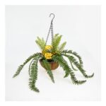 Multicolour Artificial Fern Hanging Basket 61x20cm