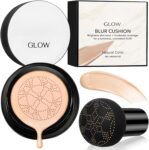 Mushroom Head Air Cushion Foundation, Foundation Full Coverage CC Cream, Full Coverage Foundation for Mature Skin, Moisturizing Concealer Brighten Long-Lasting, Makeup for All Skin Types(Natutal)