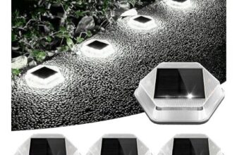 NATPOW Solar LED Deck Lights, Dusk-to-Dawn, Waterproof, Cool White, 4-Pack