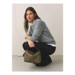 NEXT Green Leather Slouchy Cross-Body Bag