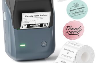 NIIMBOT B1 Label Maker Machine, 2 Inch Bluetooth Thermal Label Printer, Easy to Use Sticker Printer Compatible with iOS and Android, with 1 Roll Waterproof Labels for Retail, Office, Home (Blue)