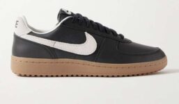 NIKE Field General 82 SP Suede-Trimmed Perforated-Leather Sneakers, Black, US Sizes 5, 6.5 & 8.5