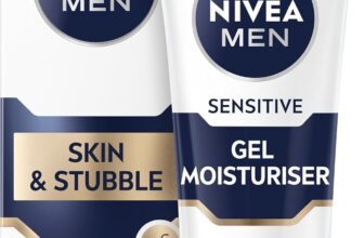 NIVEA MEN Sensitive Skin & Stubble Gel Moisturiser (50ml), Mens Face Cream for Daily Use, Gel Moisturiser with Vitamin E, Provitamin B5 and Chamomile Extract