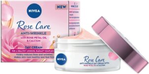 NIVEA Rose Care Anti-Wrinkle Day Cream (50ml), Anti-Wrinkle Face Cream with Nourishing and Anti-Oxidant Properties, Made with Rose Petal Oil and Calcium