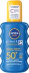 NIVEA SUN Protect & Moisture Sun Spray SPF 50 (200ml), Moisturising Suncream Spray with Vitamin C and Hyaluron, Immediate UVA/UVB Protection, Fast-Absorbing No White Cast Formula