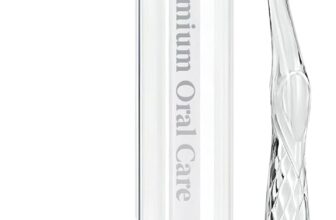 Nano-b Manual Toothbrush for Adults with Sensitive Gums, Gold & Charcoal Soft/Medium Bristles, Travel Case, Crystal