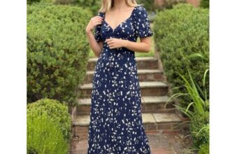Navy Floral Nicoletta Midi Dress