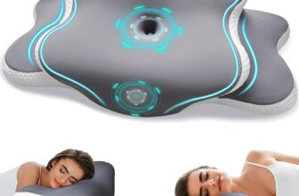 Neck Support Pillow – Contoured Cervical Pillow for Neck Comfort, Memory Foam Pillow for Side, Back and Stomach Sleepers, with Cooling Removable Pillowcase, Grey