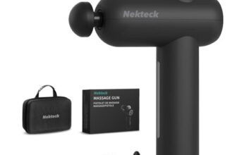 Nekteck Mini Massage Gun – Deep Tissue Percussion, 5 Heads