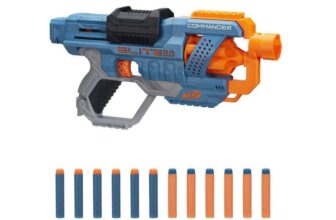 Nerf Elite 2.0 Commander RC-6 Blaster, 12 Nerf Elite Darts, 6-Dart Rotating Drum, Built-In Customizing Capabilities