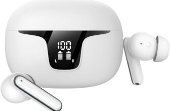 New EarPhone 2025, Wireless Earbuds, Bluetooth 5.3, Active Noise Cancelling, HiFi Stereo Bass, Digital Enhancement Technology, USB C Charging, Perfect for Sports, Work & Leisure (White)
