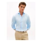 New York Label Slim Fit Pure Linen Shirt