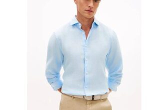 New York Label Slim Fit Pure Linen Shirt