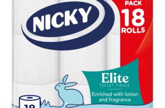 Nicky Elite Scented Toilet Tissue – 18 Rolls of White Toilet Paper 3-ply – £5.32 / £4.76 S&S
