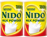 Nido Instant Full Cream Milk Powder, Substitute for Fresh Milk, for Tea & Coffee 1.8kg Tin (Pack of 2)