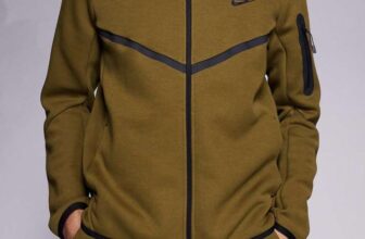 Nike Tech Mens Fleece Full Zip Track Jacket in Khaki, Size S-2XL