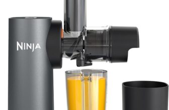 Ninja Cold Press Juicer Machine with 700ml Jug & 1.1L Pulp Container, Make Fresh Juices, Drinks & Wellness Shots, Compact, Dishwasher Safe & Removeable Parts, Grey JC151UK