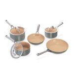 Ninja Extended Life 5-Piece Ceramic Non-Stick Cookware Set Terracotta Grey