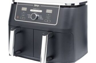 Ninja Foodi MAX Dual Zone Digital Air Fryer 9.5L 6-in-1 Max Crisp Roast Bake Reheat, Dehydrate 8 Portions AF400UK – Like New Amazon Resale