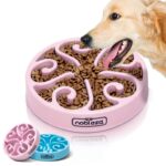 Nobleza Large Slow Feeder Pet Bowl – Anti-Gulp 20.4cm/8.03in – Pink SparkIEN / FBA (Prime Day Deal)