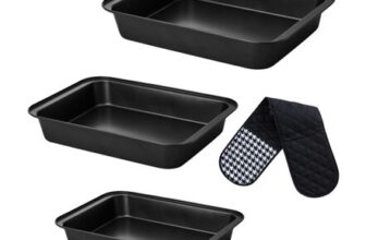 Non-Stick Baking Trays Set for Oven – 3 Piece Roasting Tins