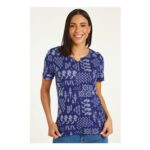 Notch Neck Patchwork T-Shirt