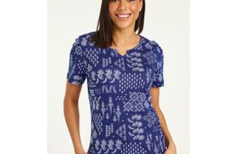 Notch Neck Patchwork T-Shirt