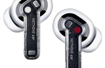 Nothing Ear (a) wireless ear buds with Active Noise Cancelling, Bass Enhance Algorithm and up to 42.5 hours of listening time – White
