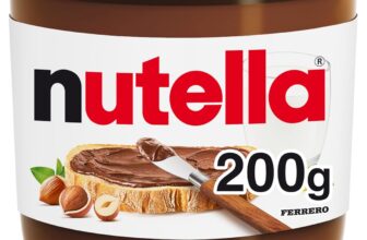 Nutella Hazelnut Chocolate Spread with Hazelnut, Pancakes, Breakfast, Snacks, Unique Recipe for a Smooth Texture and an Unmistakable Taste, 1x 200g Jar