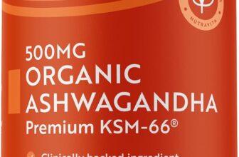 Nutravita Certified Organic Ashwagandha KSM 66 Root Extract – 60 Organic Ashwagandha High Strength Vegan Capsules – 500mg Ashwagandha KSM 66 Powder per Capsule – Herbal Supplements – Made in the UK