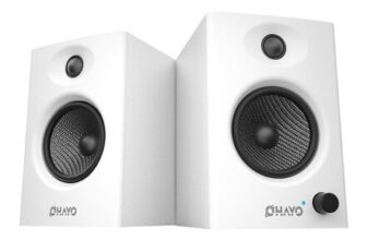 OHAYO C6 Bookshelf Speakers, 60W Peak, Bluetooth 5.3, RCA/AUX/USB White
