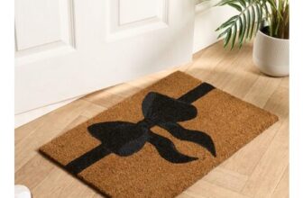 OHS Bow Print Coir Mat Natural/Black