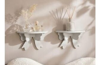 OHS Bow Shelves, White – 2 Pack