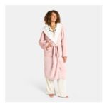 OHS Hooded Sherpa Fleece Dressing Gown – Blush Pink