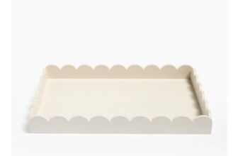 OHS Rectangle Scallop Tray – Cream