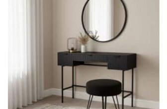 OHS Ribbed Dressing Table – Black