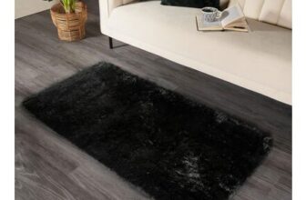 OHS Soft Fluffy Floor Rug – Black