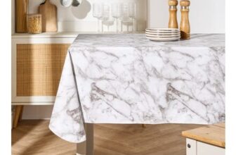 OHS Wipe Clean Tablecloth – White Marble