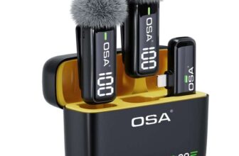 OSA Lavalier Microphone x2 with Charging Case, Clip on Lapel Lavalier, HD – Sold by Easy-Life Direct FBA