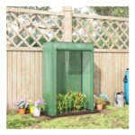 OUTSUNNY Greenhouse W/ Zipper Roll-up Door Outdoor