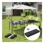 OUTSUNNY Parasol Weights Set of 2 Black