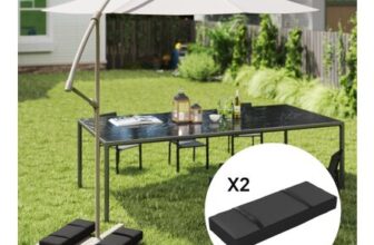 OUTSUNNY Parasol Weights Set of 2 Black