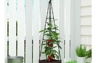 OUTSUNNY Raised Garden Bed Planter Box with Trellis and Self Watering