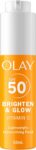 Olay Vitamin C Brighten & Glow 3in1 Moisturising Fluid SPF50 Hydrating Skincare Moisturiser and Primer with Niacinamide. Hydration, Glow, UV Protection, Corrects Dark Spots 50ml